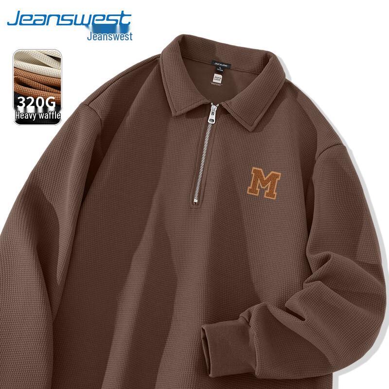 Jeanswest Men's Waffle Knit Pullover Sweatshirt