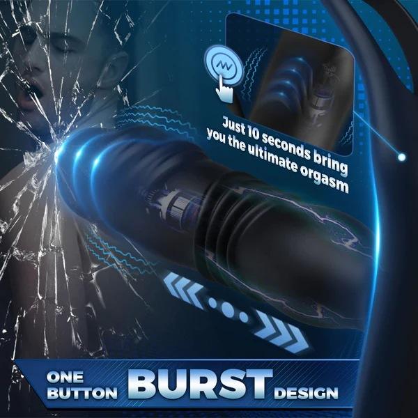 Silicone Anal Vibrator Thrusting Prostate Stimulator Massager Delay Ejaculation Lock Ring Anal Butt Plug Sex Toys Dildos for Men