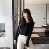 Women's Wooden Ear Knitted Cardigan Short Spring and Autumn Thin Fashion Slim Sweater Coat