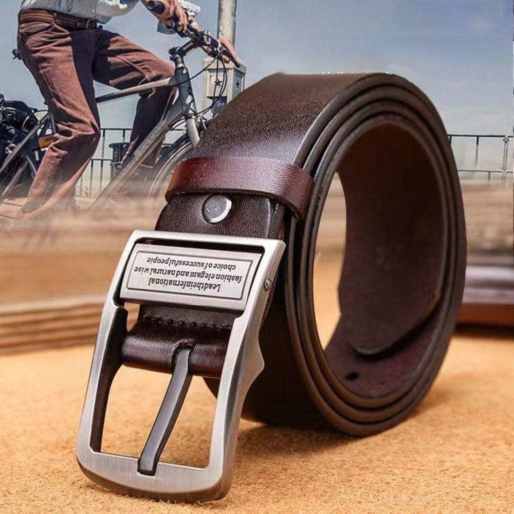 Luxury Design Business Leather Belt Versatile Trouser Dress Belts Retro Waist Strap