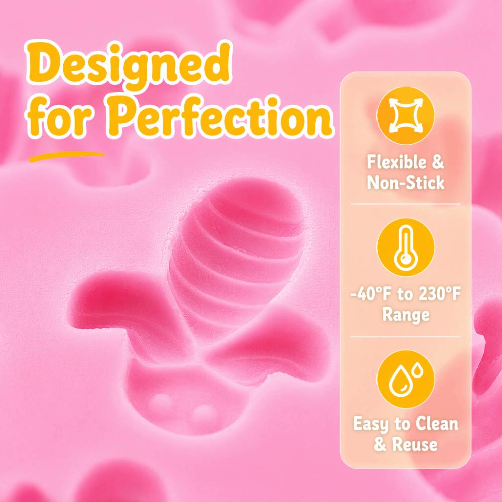 Non-Stick Silicone Cake Mold Bee Design Fondant Cake Mold Bee Shaped Cake Mold Cake Decorating розовый