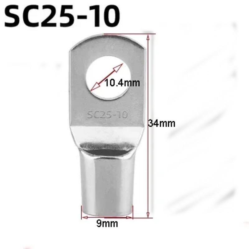 5/10 Pcs Tinned Copper Cable Lugs  Set Crimp Terminals Wire Welding Cable Connectors Suit SC16-6~SC35-12 Soldering Kit Bare Terminal
