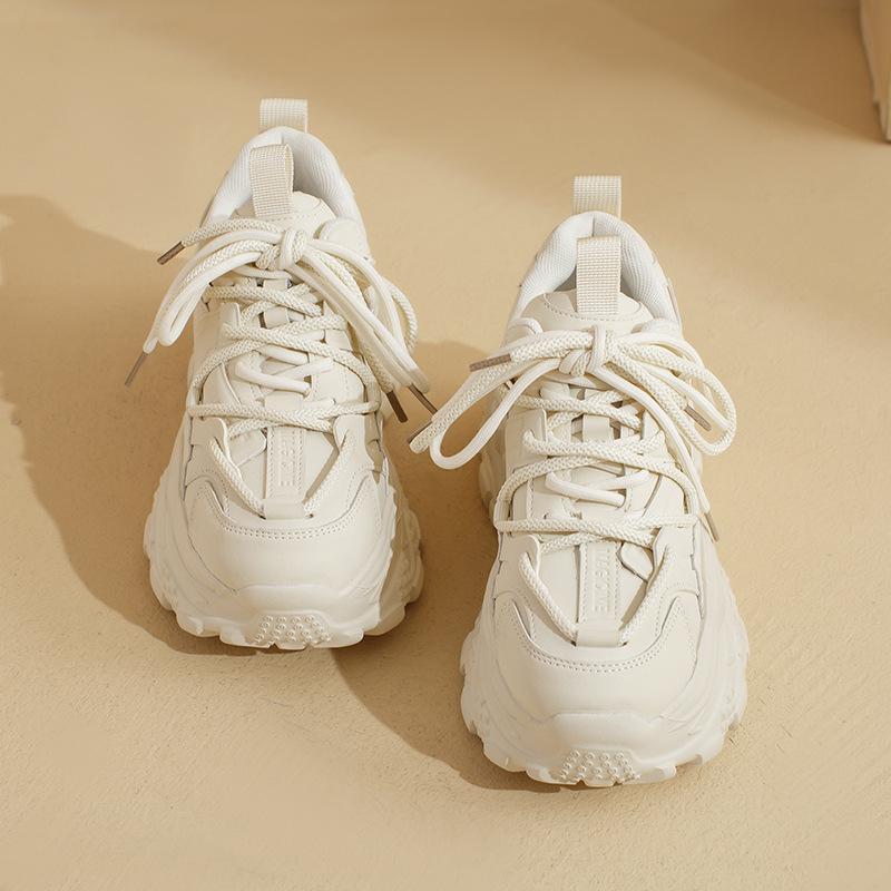 Augustine platform dad shoes spring new college style sports casual little white running shoes