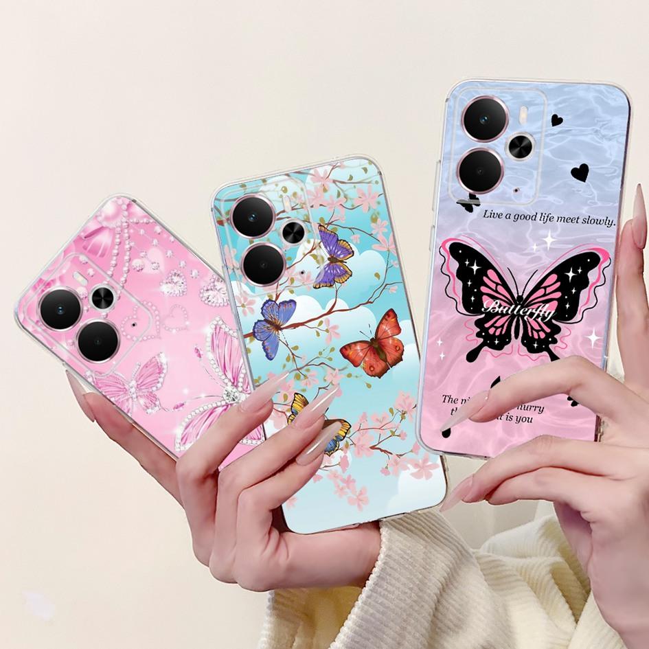 Case For Realme 14 5G New Stylish Rose Butterfly Moon Soft Silicone Cover Coque For Realme14 14X 14T Bumper Realme14T 14 X Funda