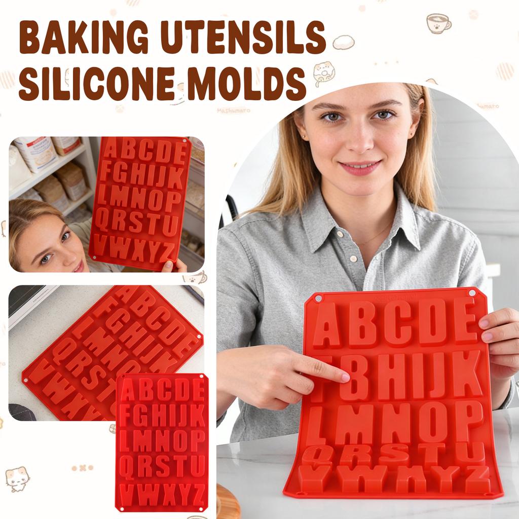 Silikon-Kuchenformen, Schokoladenformen, Silikon-Buchstabenformen, Kuchenbackutensilien, DIY-Backbleche
