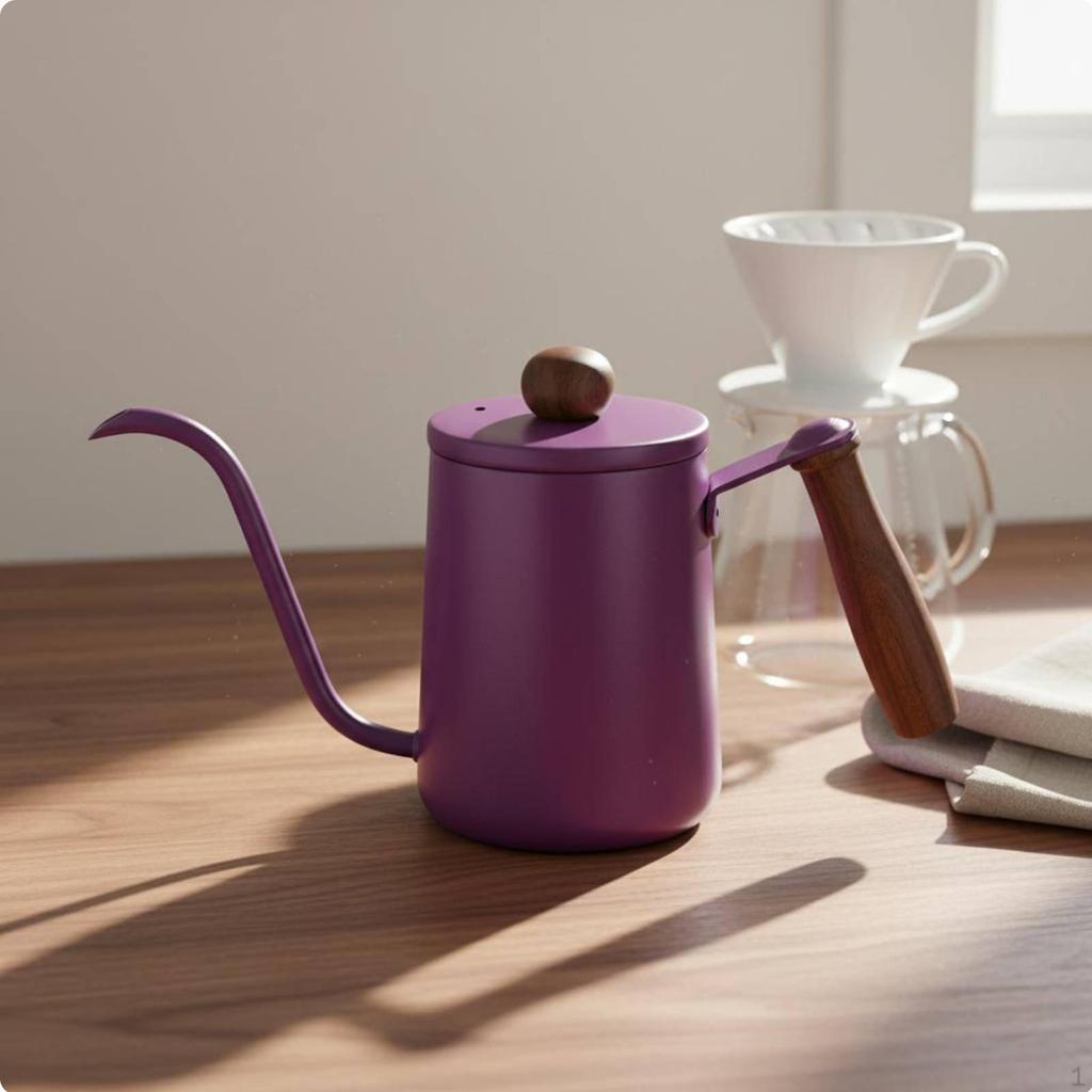 Coffee Kettle Japanese Design Wooden Handle Pot Precision Pouring Gooseneck for Home