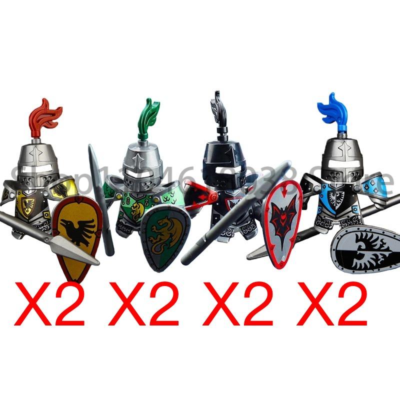 Medieval Military Figures Octopus Sea Demon Knights Building Blocks Weapons Accessories Sword Temple Spear Shield MOC MINiBricks
