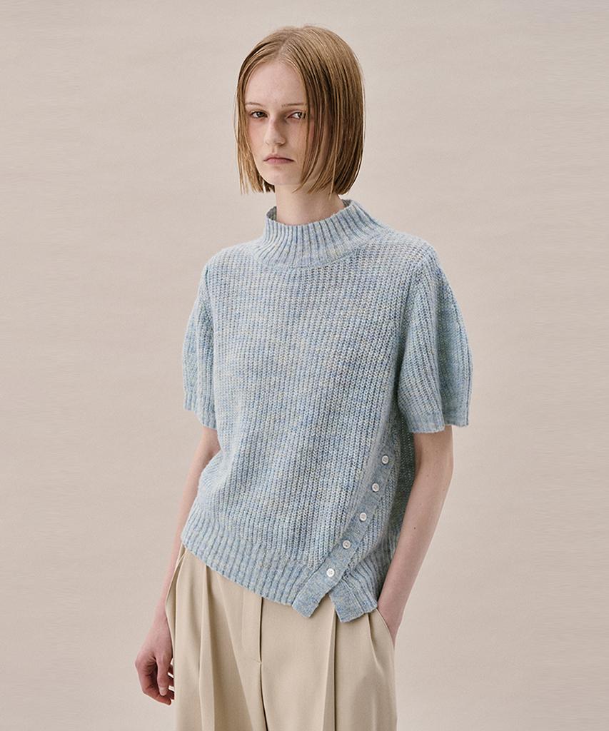 AHWE Half Sleeve Sweater_Sky Blue Melange