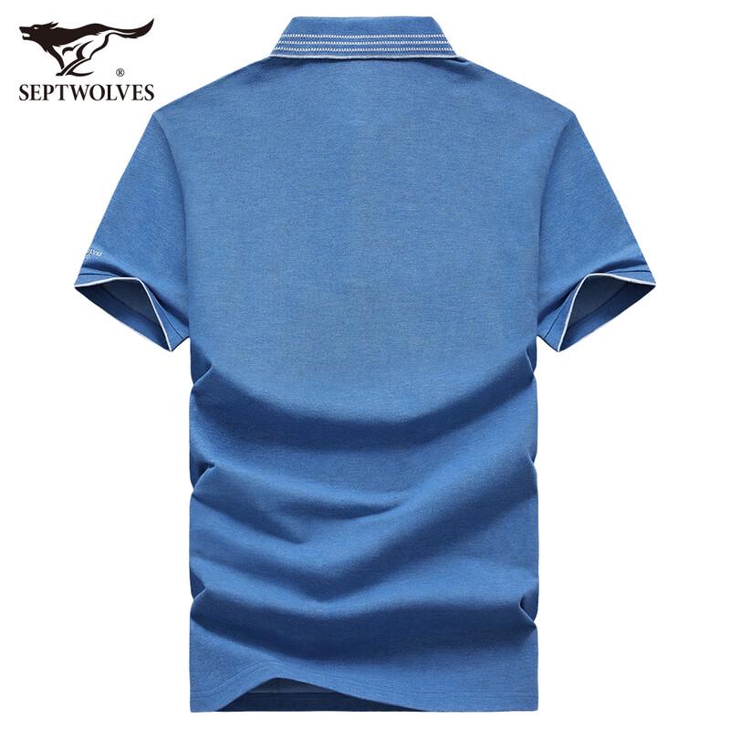 Septwolves Men's Embroidered Short Sleeve Polo T-Shirt