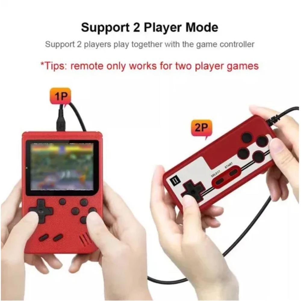 Console Portatile Retro Rossa per Bambini 400 Giochi Classici Ricaricabile Collegabile alla TV