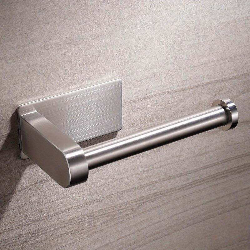 1Pc Stainless Steel Toilet Paper Holder - No Drilling Required Self-Adhesive Freestanding Bathroom And Kitchen Roll Holder With Brushed Finish