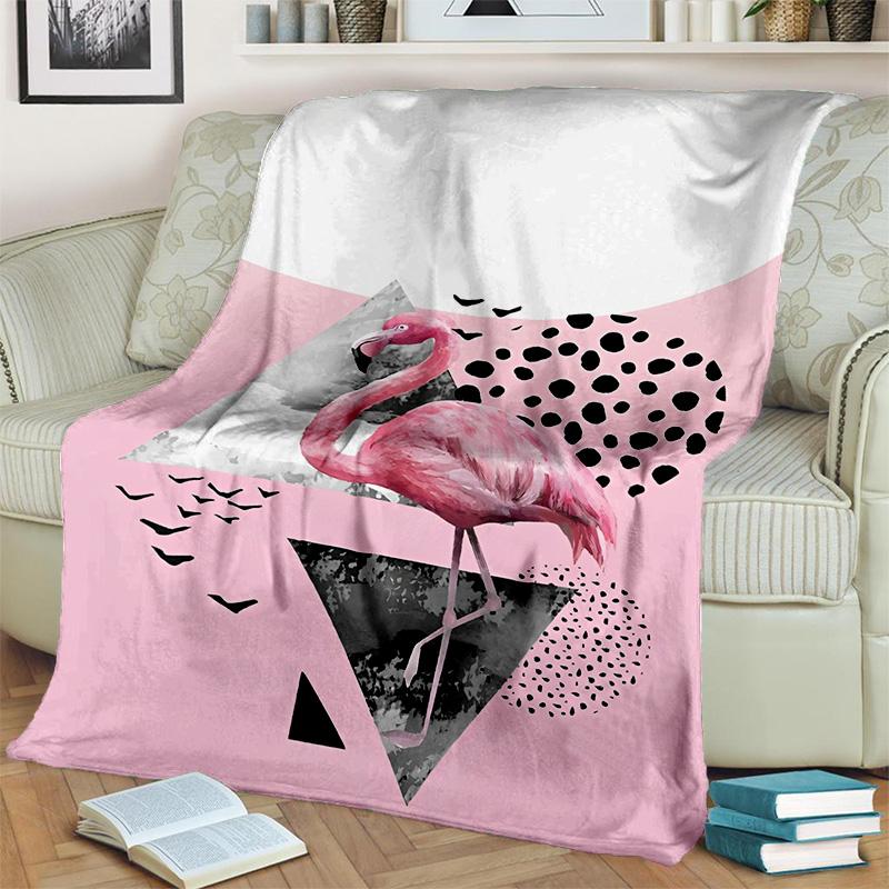 HD Pink Flamingo Bird Rainforest Cartoon Blanket,Soft Throw Blanket for Home Bedroom Bed Sofa Picnic Travel Cover Blanket Kids