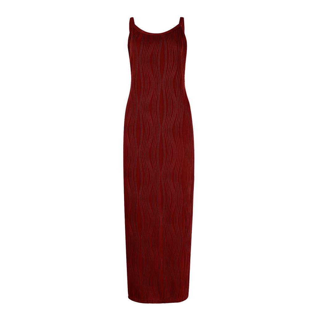 Women's Fashion Straps Casual Tight Sleeveless Color Slim Temperament Dresses