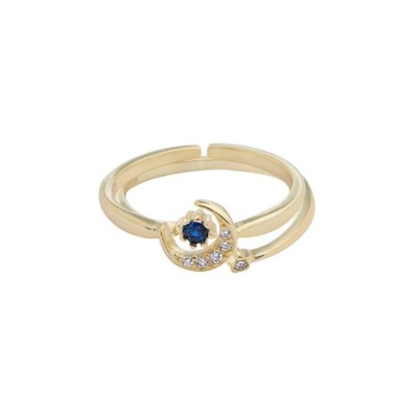 

Кольцо на указательный палец Звезда Луна Женское Модное Открывающееся Кольцо с Индивидуальностью Холодный Ветер Кольцо Два в Одном