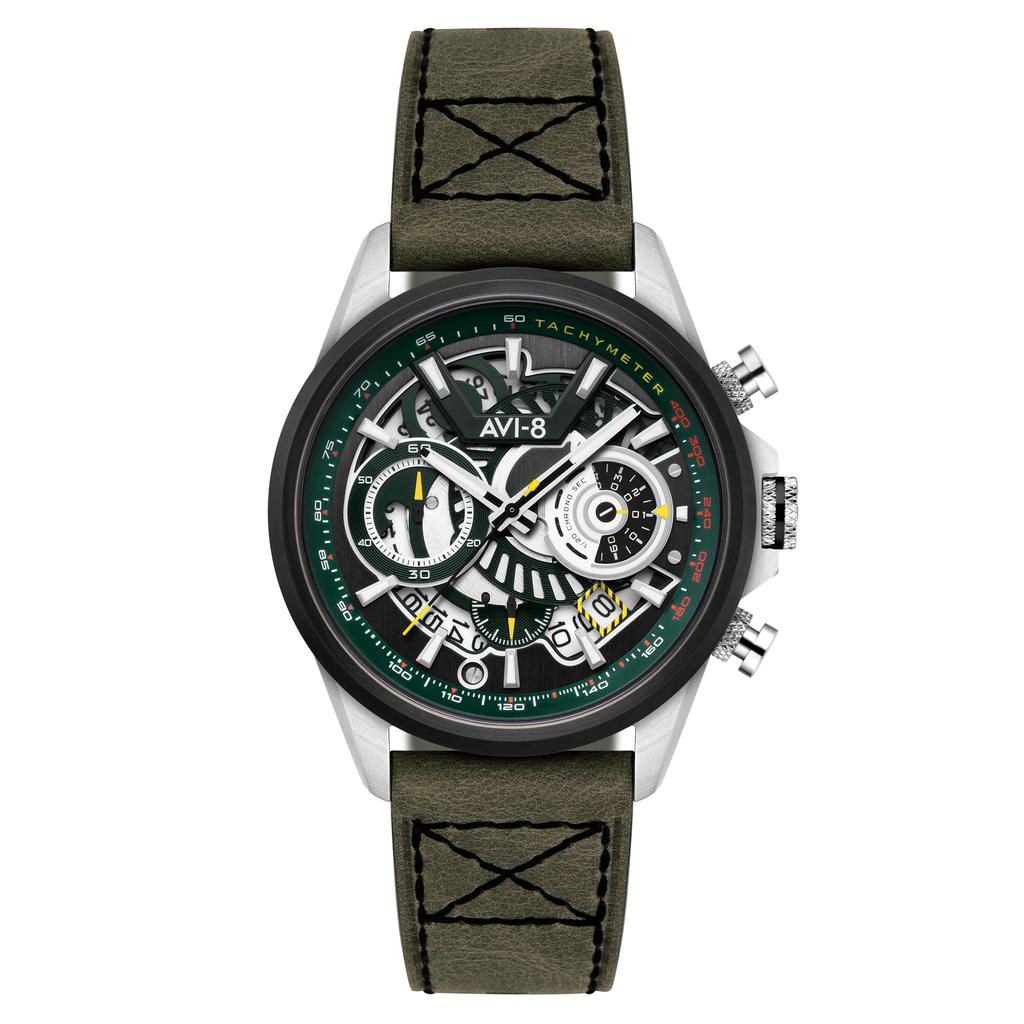 AVI-8 Hawker Harrier Matador Pilot Chronograph Men's Watch, 44mm – Japanese Quartz Movement, AR-Coated Mineral Glass, 5 ATM Water Resistance,