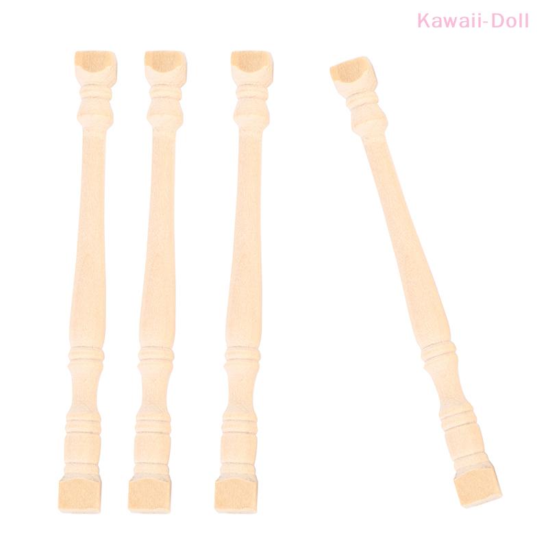 4Pcs/Set Miniature Wooden Roman Pillar Model 1:12 Dollhouse Furnitures Toys