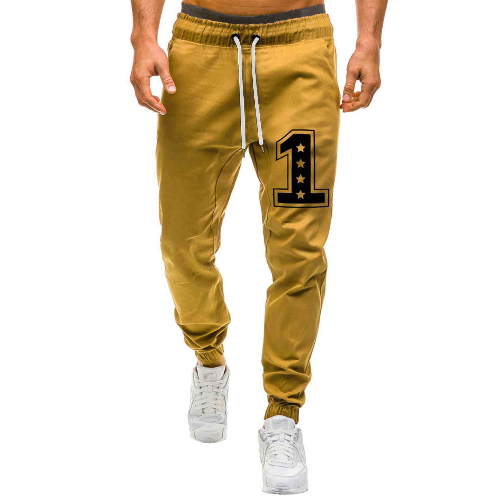 

Мужские модные брюки с буквенным принтом, повседневные брюки, спортивные брюки XL жёлтый