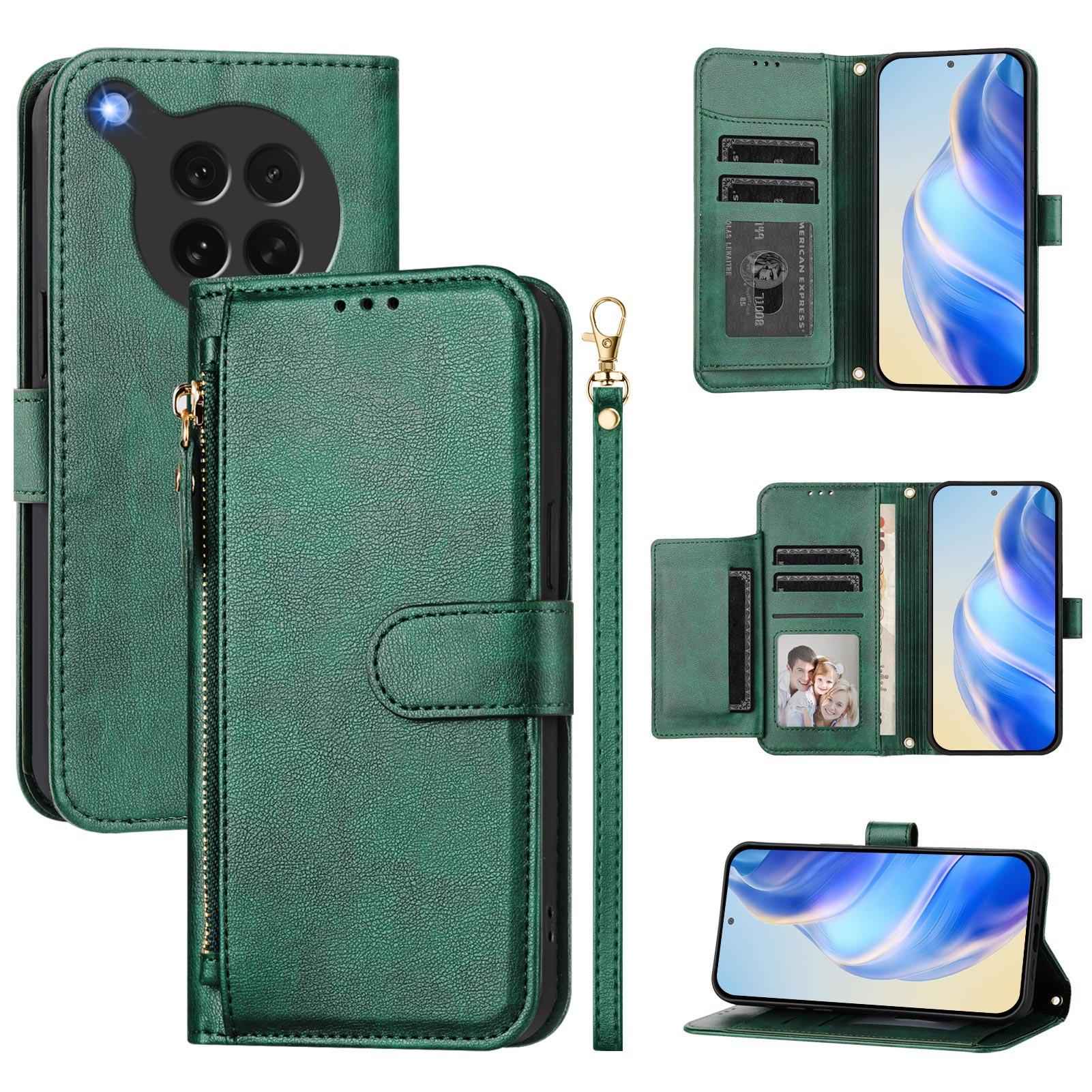 

For Oppo Find X8s 5G Case Zipper Pocket Multiple Card Slots Leather Phone Cover D