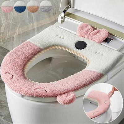 Toilet Seat Cover Soft Warm Washable Cushion Mat Reusable Winter Toilet Pads