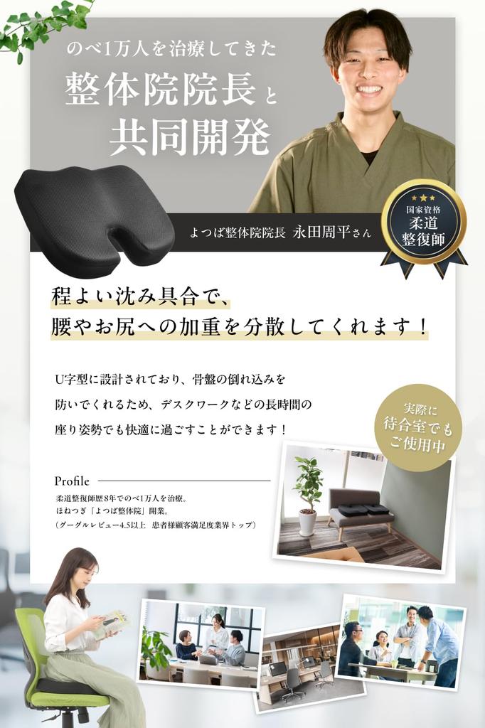 [Featured on George Tokoro's Setagaya Base] Chair Cushion, Floor Cushion, Chair Pad, Memory Foam Seat Cushion [Developed in collaboration with a chiro