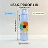 1PC Be Kind Sunflower Text 750ml Color Plastic Sports Water Bottle Leakproof Flip Straw Lid Suitable for Sports Office Home Use