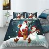 Christmas Series Quilt Cover Pillowcase Three-Piece Set Children'S Gift Digital Printing Polyester