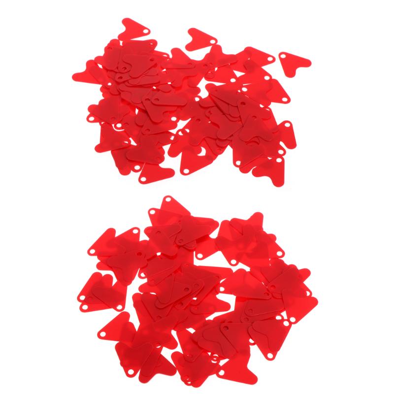 100Pcs Plastic Red Heart Shape Sequin Accessory For Bait Spoon Fishing Lure Hook