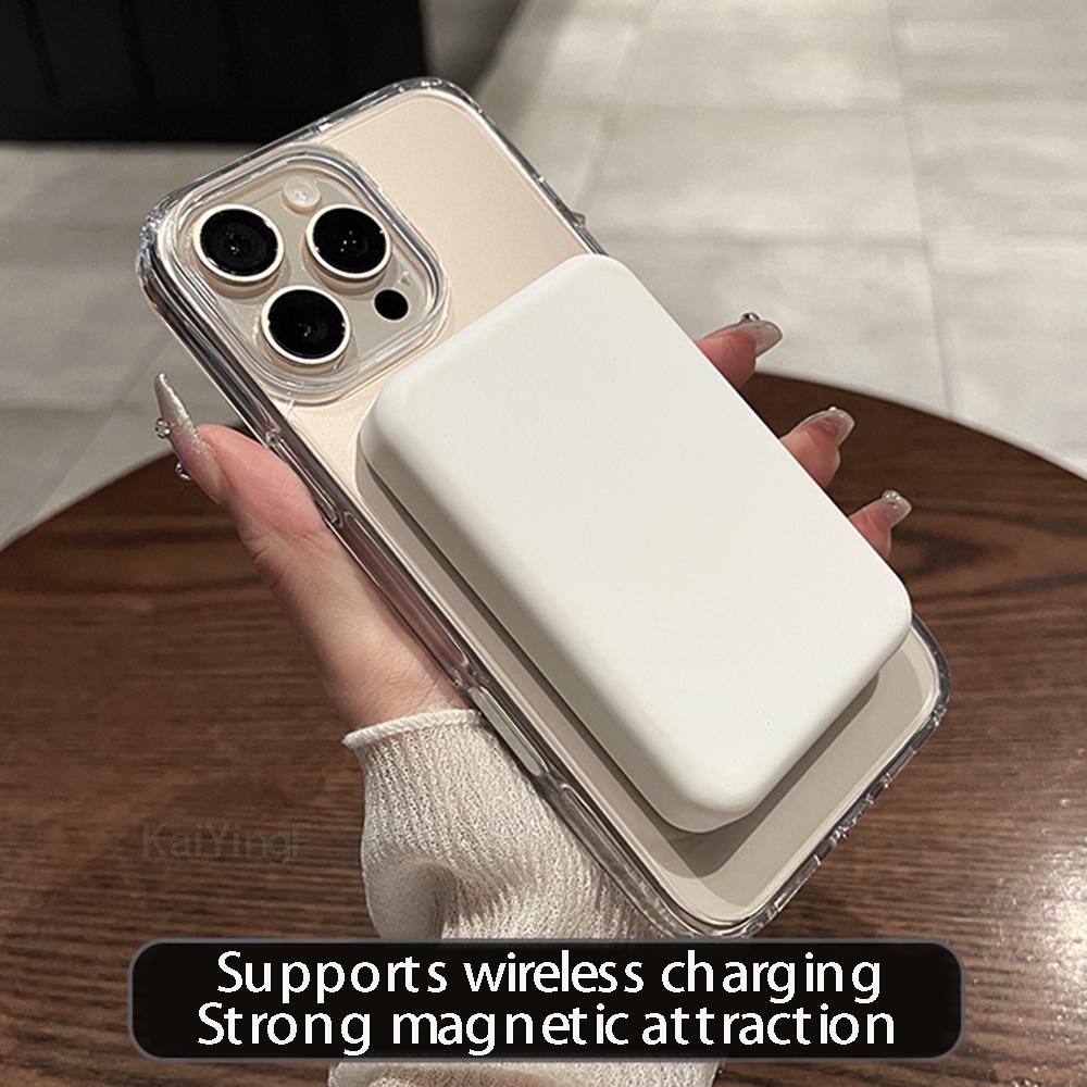 Pro Magesafe Magnetický Průhledný Bezdrátový Nabíjecí Kryt Pro iPhone 16 Pro Max Plus Ovládání Fotoaparátu Tlačítko Snímání Průhledný Kryt