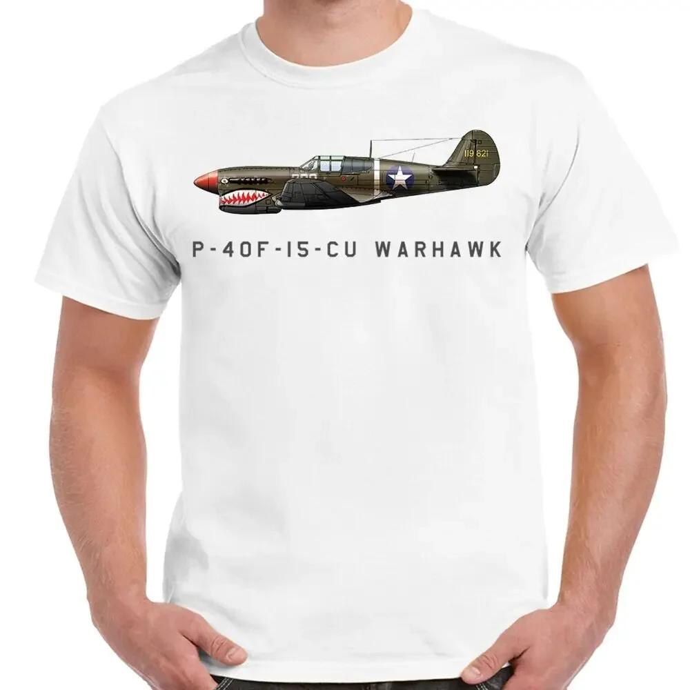 

US Air Force P40F Warhawk Fighter TShirt 100 Cotton ONeck Short Sleeve Summer Casual Mens Tshirt Streetwear S