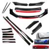 Labio Spoiler Parachoques Delantero de Coche Canard Kit de Labio + 3 Falda Lateral Dividida +
