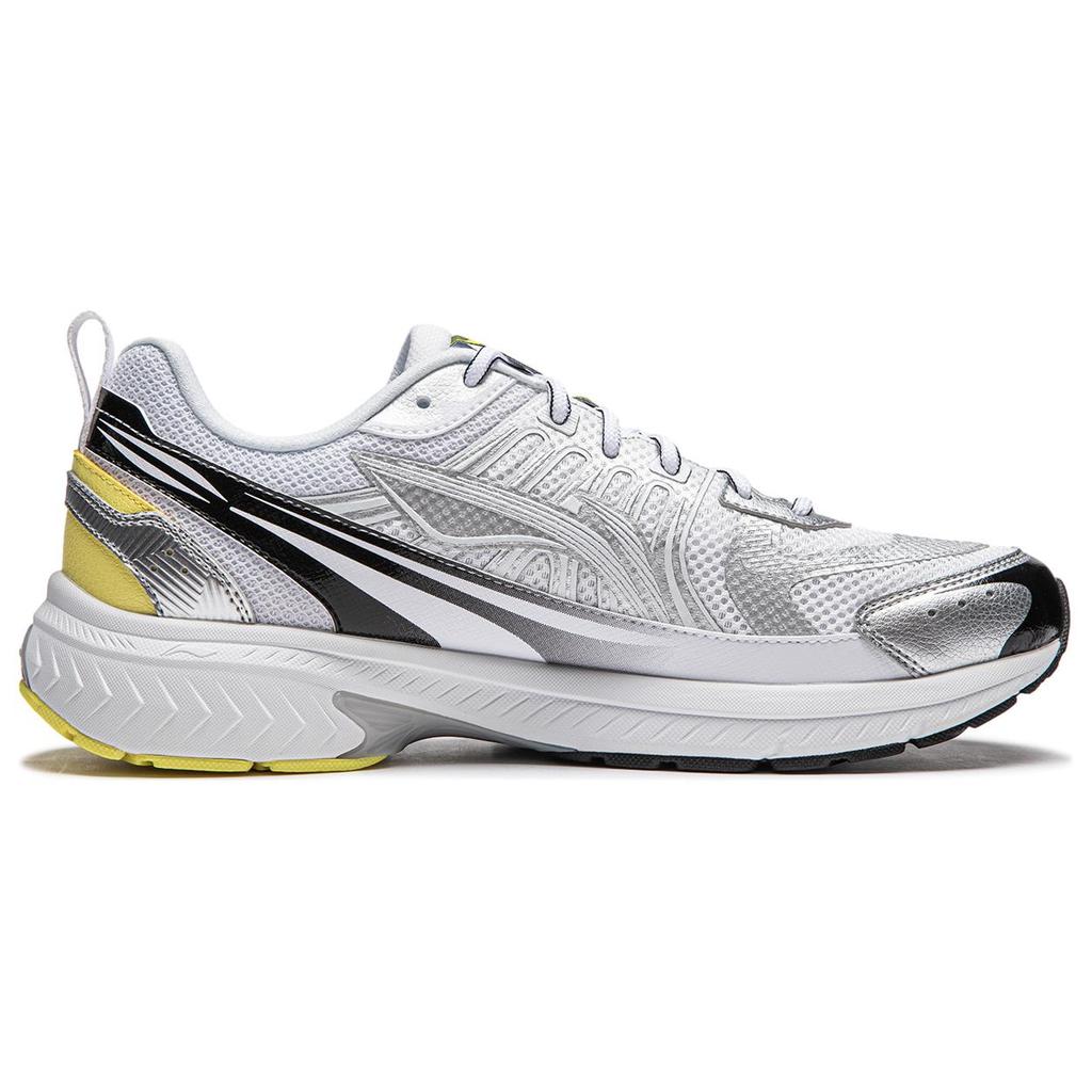 Li Ning Fuyao 1.0 V3 Fabric Cushioning, Wear Resistant Low top Casual Running Shoes Men's White Silver ARXU003-4