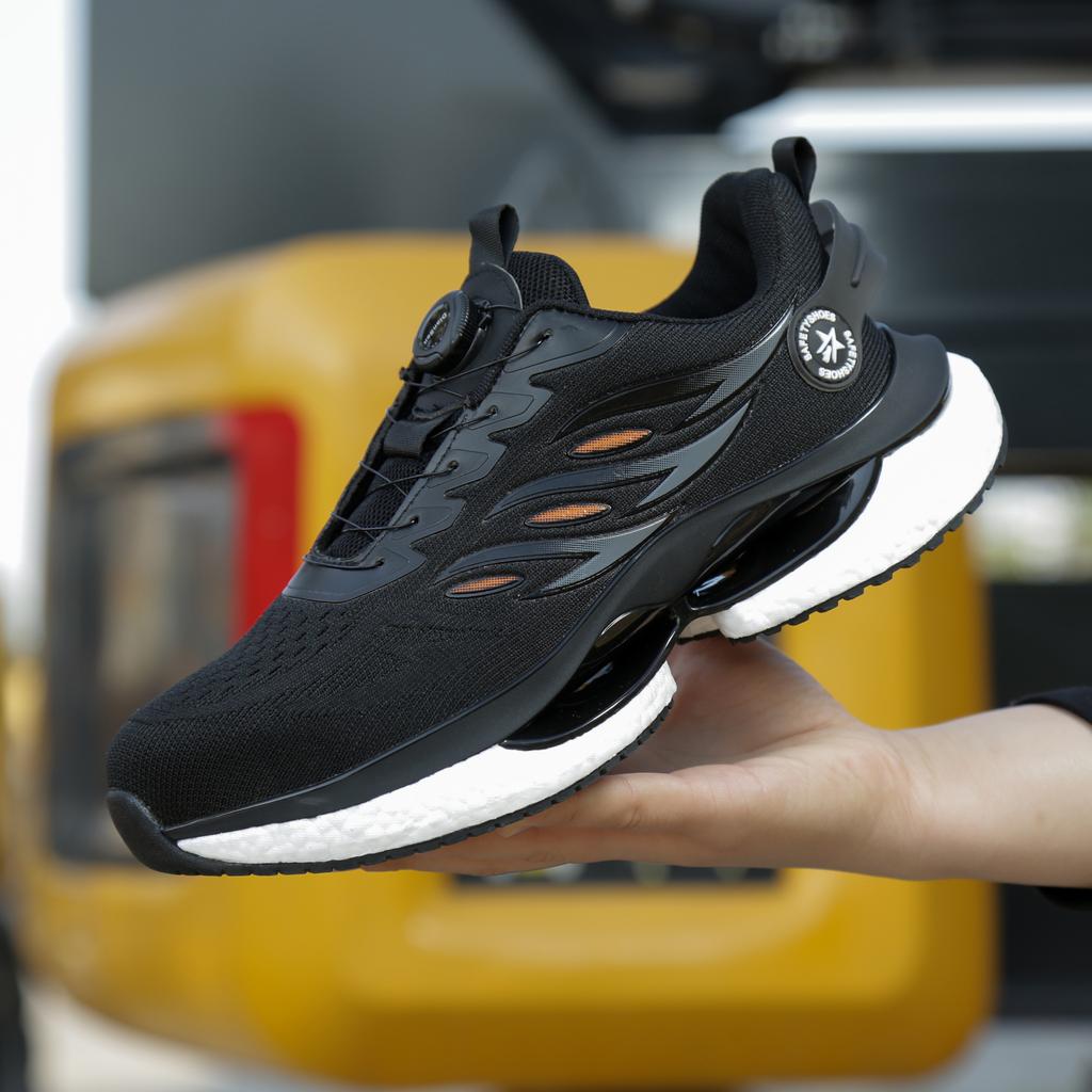 Men's Rotating Button Safety Shoes Air Cushion Men Boots Steel Toe Work Sneakers Indestructible Shoes Puncture-Proof Work Boots