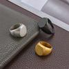 New Stylish and Simple Square Full-gloss Domineering Men's Titanium Steel Ring, Business Stainless Steel Ring