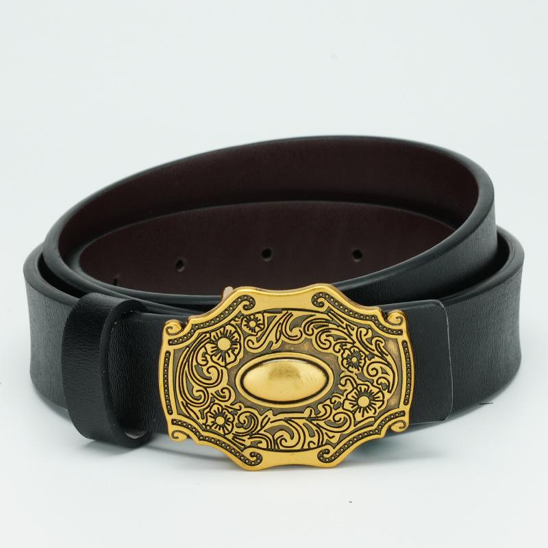 Women's Belt Versatile Belt New Style Fashionable Simple Belt Pure Cowhide Women's Smooth Buckle Belt
