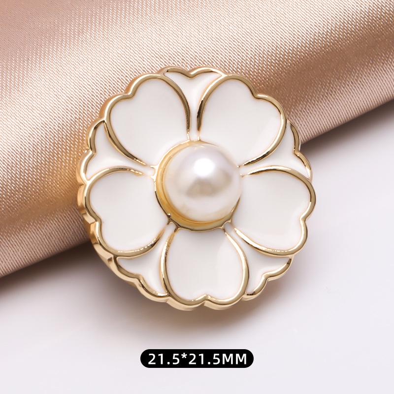 Versatile Decorative Rhinestone Pearl Alloy Button Set for Shirt, Cuff, & Collar