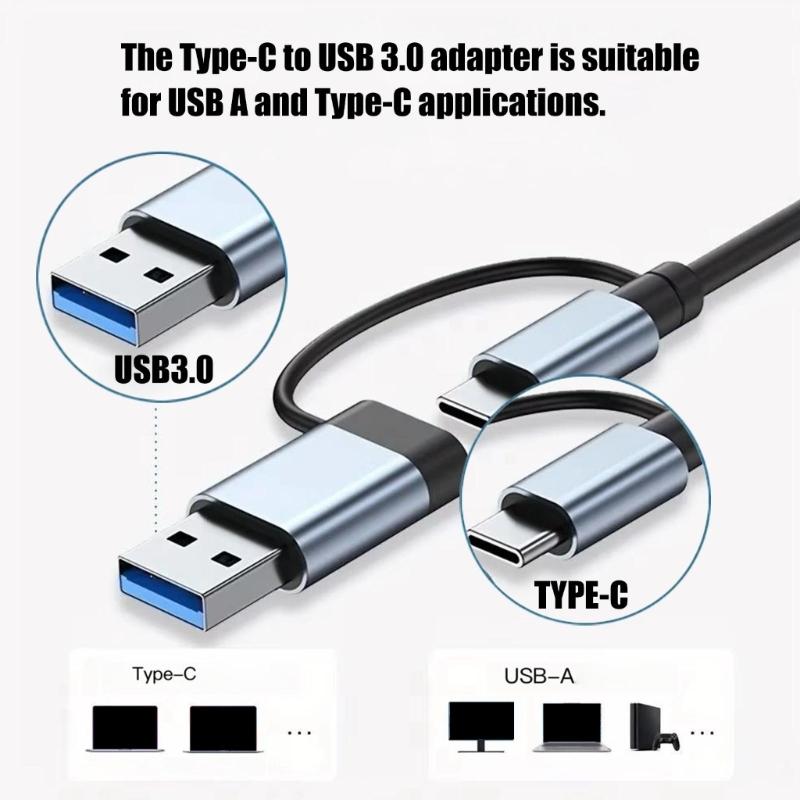 8-IN-2 USB C+USB3.0 Hub 8 Port USB Splitter Extended 3xUSB2.0+1xUSB3.0+1xType C Card Reader Adapter for PC Keyboards