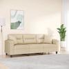 VidaXL 3-seater Sofa with Cream Pillows 180 Cm Microfiber Fabric, Sofa, Living Room Sofa, Three-seater Sofa, Sofa 3200981