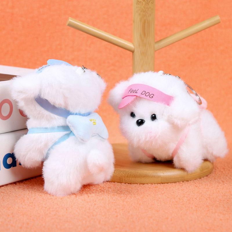 Cute Cartoon Plush Puppy Keychain Pendant Creative Stuffed Animals Keychain Kawaii Backpack Decoration Accessories Gifts