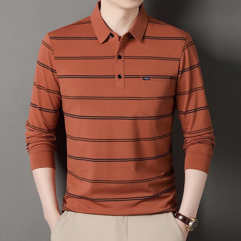 

Весенне-осенняя мужская рубашка поло с лацканами и длинными рукавами в стиле кэжуал 4XL