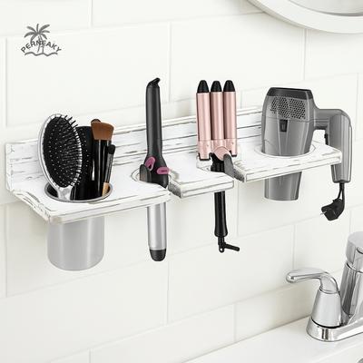 Wooden Hair Dryer Holder Wall-Mounted Space Saving Blow Dryer Hanger Stylish Toilet Blower Holder Blow Dryers