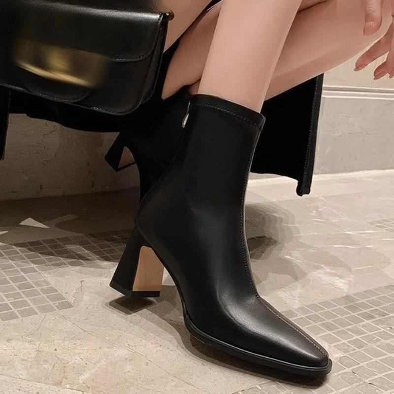 High Heels Women Ankle Boots Chunky Fashion Goth Heeled Shoes New Trend Pumps  Winter Casual Cozy Woman Chelsea Botas Mujer