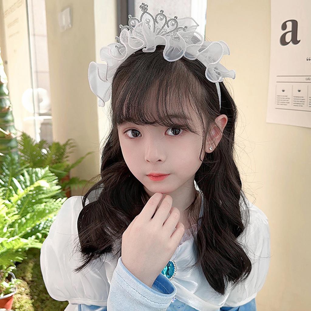 Neues Mädchen Krone Haarband Prinzessin Strass Spitze Stirnband Niedliches Netz Haarband Geburtstag Abschlussball Party Kinder Haarschmuck