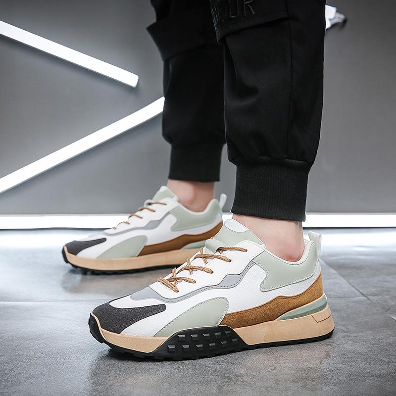 Höst Vinter Sneakers Herr Designer Märke 2024 Nya Blandade Färger Mode Sportskor Plattform Snörning Sport Casual Skor för Män