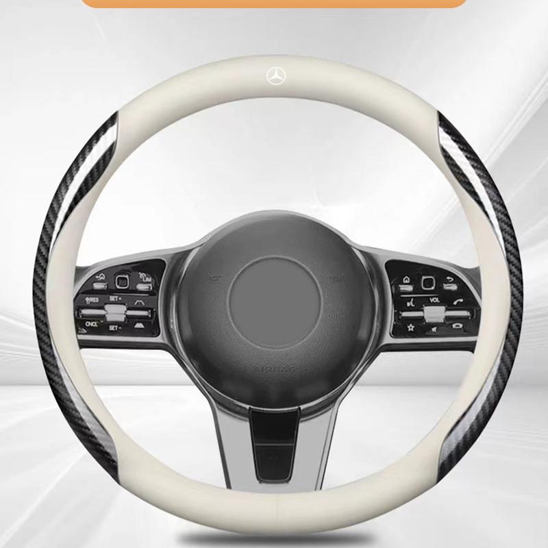 1Pcs Leather Carbon Fiber Car Steering Wheel Cover Car Accessories For Mercedes-Benz AMG C500 C200 C300 A B C E GLA CLA GLK GL ML GLE W204 W205 W203