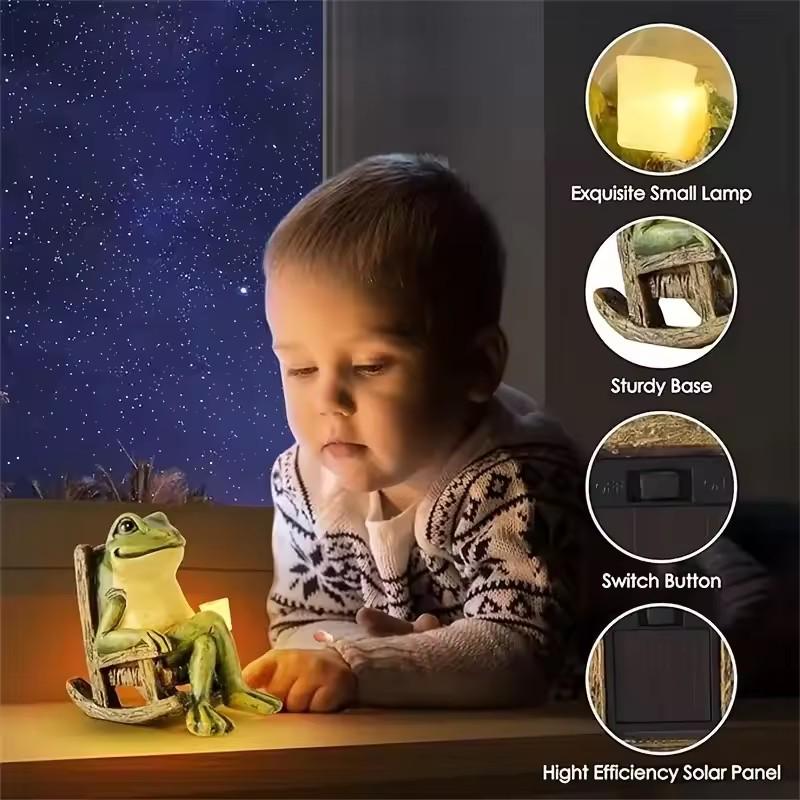 Solar-Powered Decorative Frog Lamp for Garden, Balcony & Courtyard