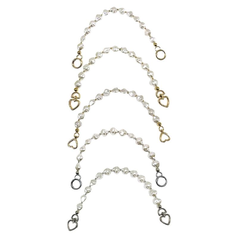 Bag Strap Extender Short Imitation Pearl Purse Chain Strap Replacement for Shoulder Crossbody Bag