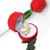 Unique Earrings Valentine Case Red Pendant Earring Flower Wedding Storage Engagement Velvet Gift Ring Rose Jewelry