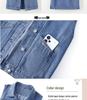 Women's Plus Size Embroidered Denim Vest with Big Pockets - Autumn Sleeveless Cardigan