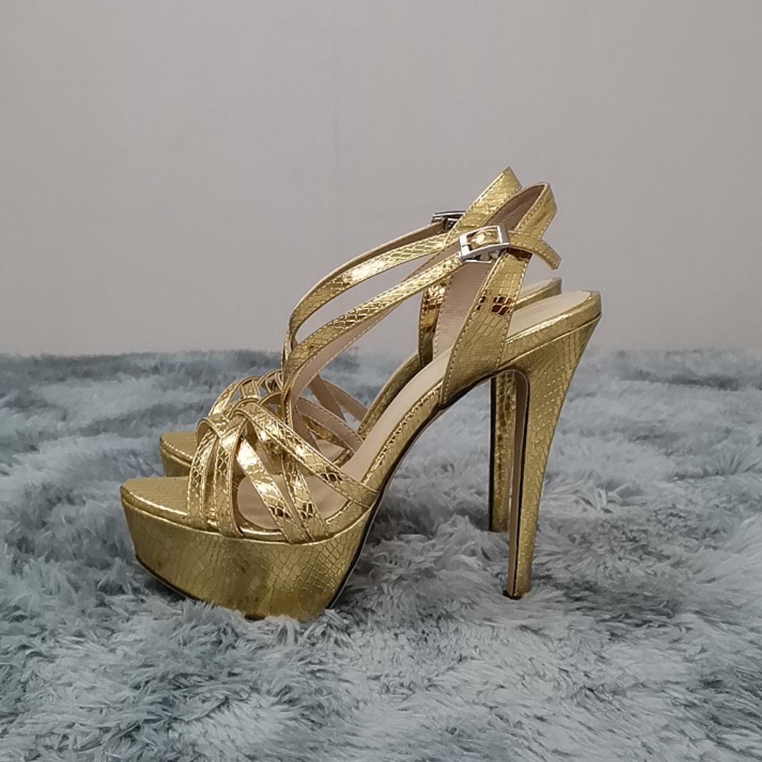 LOSLANDIFEN женские сандалии сексуальные 14 см платформа высокие каблуки сандалии ремешок — фото 3