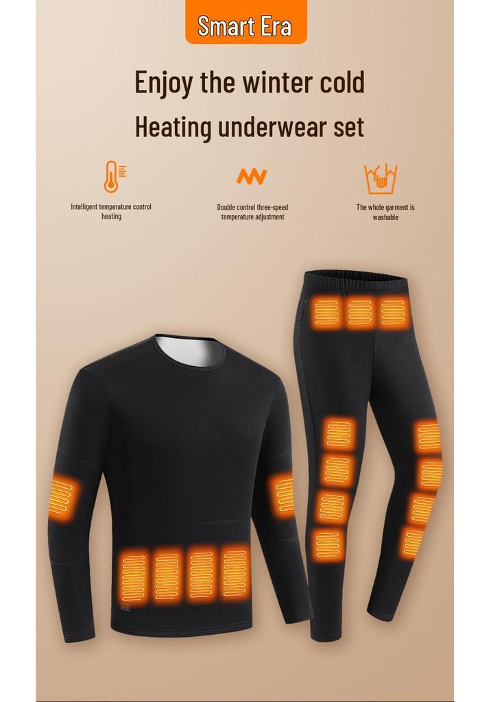 Unisex Heated Suit: Large Size, 30-Zone Thermal Underwear for Warmth, Cold Protection & Constant Temperature